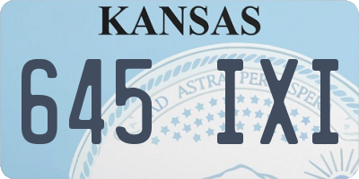 KS license plate 645IXI