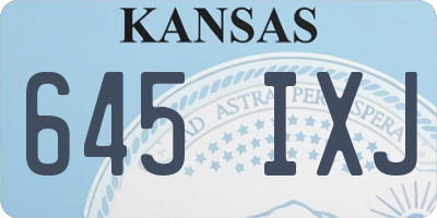 KS license plate 645IXJ
