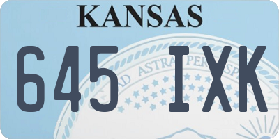 KS license plate 645IXK