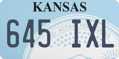 KS license plate 645IXL