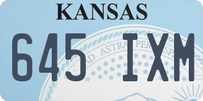 KS license plate 645IXM