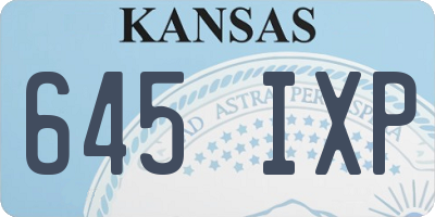 KS license plate 645IXP