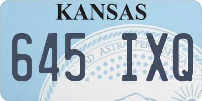 KS license plate 645IXQ