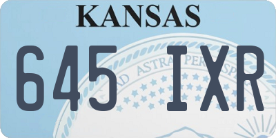 KS license plate 645IXR