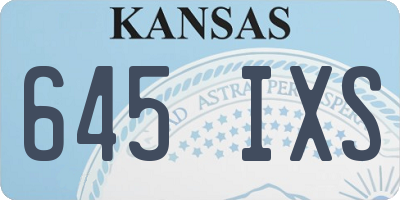 KS license plate 645IXS