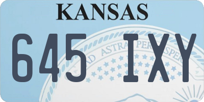 KS license plate 645IXY