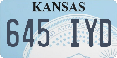 KS license plate 645IYD