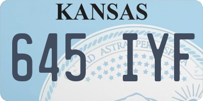KS license plate 645IYF