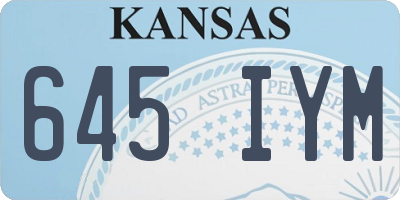 KS license plate 645IYM