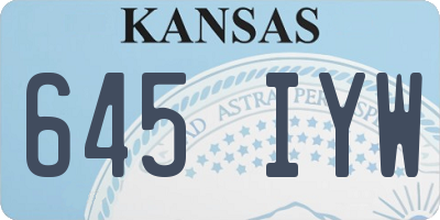 KS license plate 645IYW