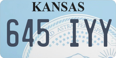 KS license plate 645IYY
