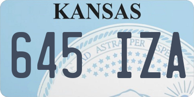 KS license plate 645IZA
