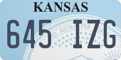 KS license plate 645IZG