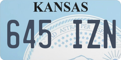 KS license plate 645IZN