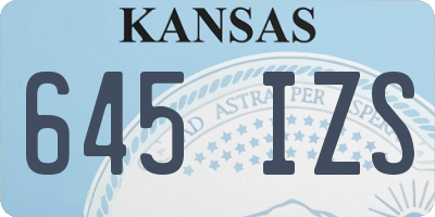 KS license plate 645IZS