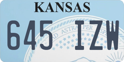 KS license plate 645IZW