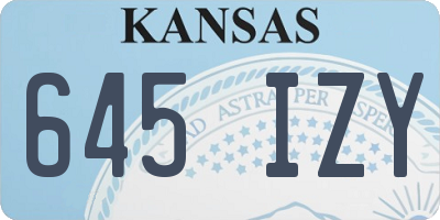 KS license plate 645IZY