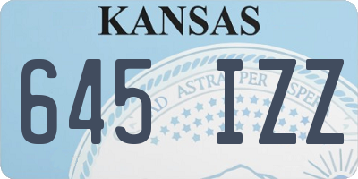 KS license plate 645IZZ