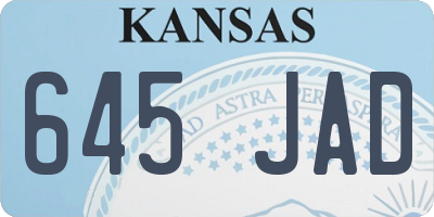 KS license plate 645JAD