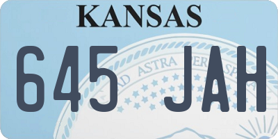 KS license plate 645JAH