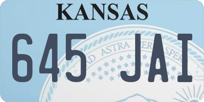 KS license plate 645JAI