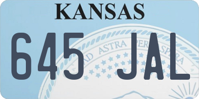 KS license plate 645JAL