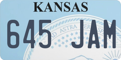 KS license plate 645JAM