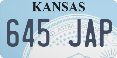 KS license plate 645JAP