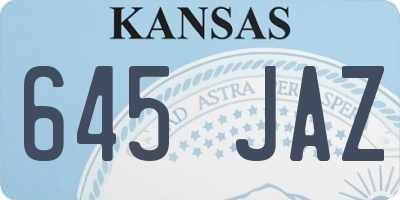 KS license plate 645JAZ