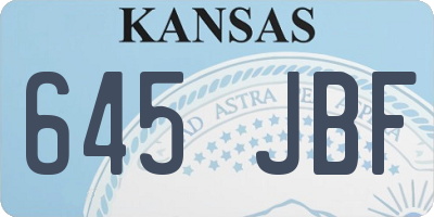KS license plate 645JBF