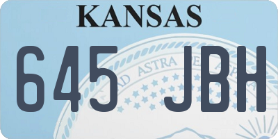 KS license plate 645JBH