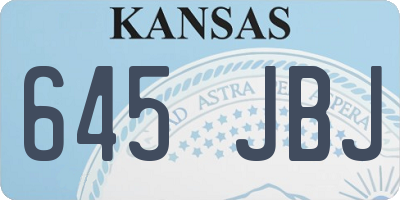 KS license plate 645JBJ