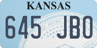 KS license plate 645JBO