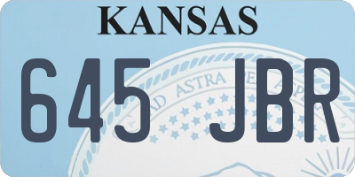 KS license plate 645JBR