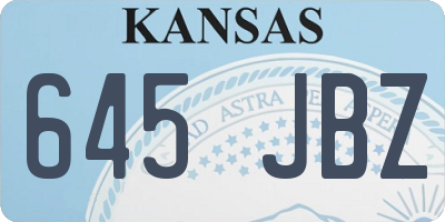 KS license plate 645JBZ