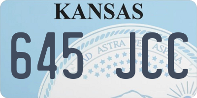 KS license plate 645JCC