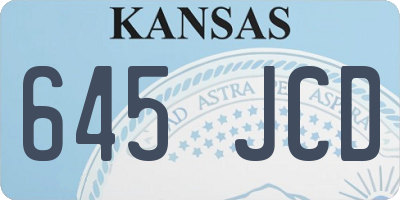 KS license plate 645JCD