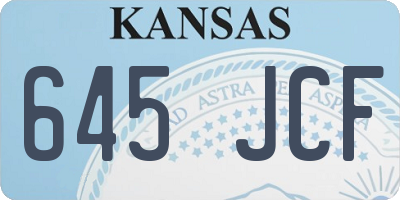 KS license plate 645JCF