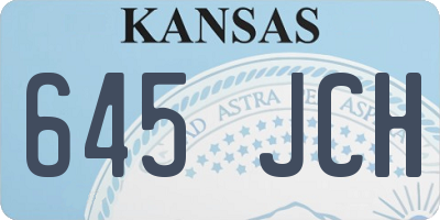 KS license plate 645JCH