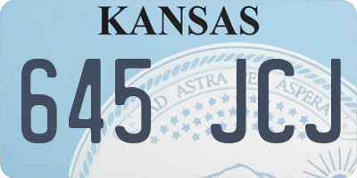 KS license plate 645JCJ