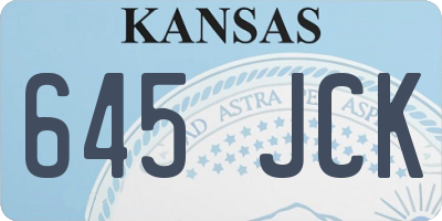 KS license plate 645JCK