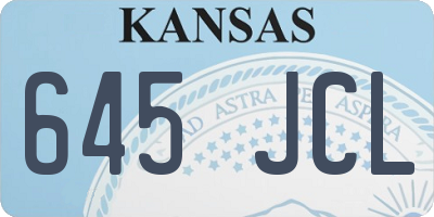KS license plate 645JCL