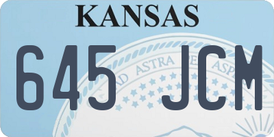 KS license plate 645JCM