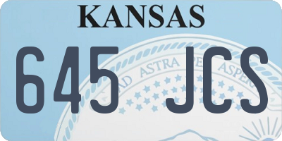 KS license plate 645JCS