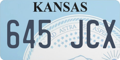 KS license plate 645JCX