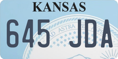 KS license plate 645JDA
