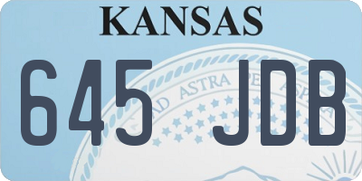 KS license plate 645JDB