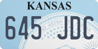 KS license plate 645JDC