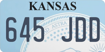 KS license plate 645JDD
