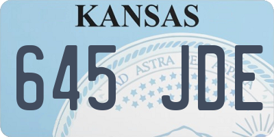 KS license plate 645JDE